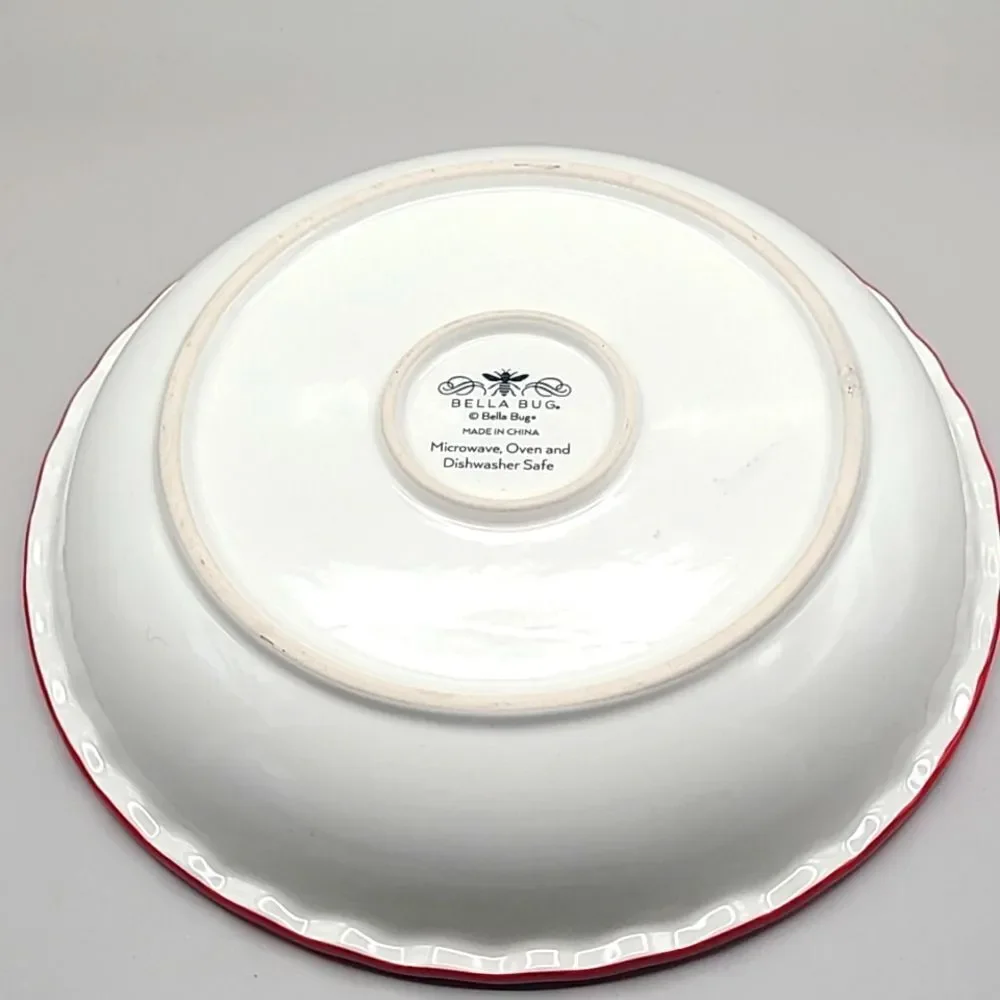 Bella Bug Ceramic Apple Pie Decorated Pie Plate